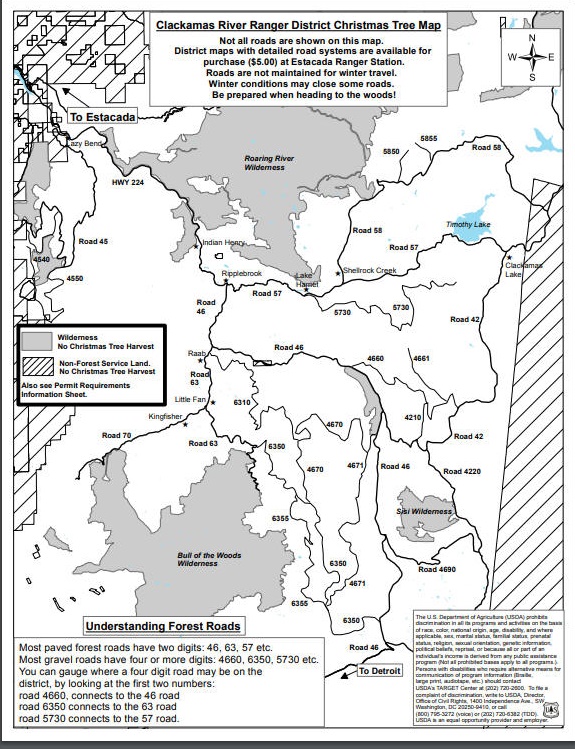 Mt. Hood tree cutting areas map