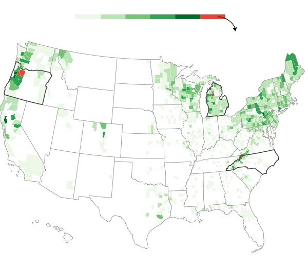 Christmas tree growing areas