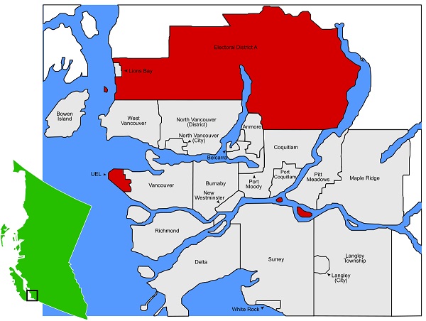 Vancouver area map