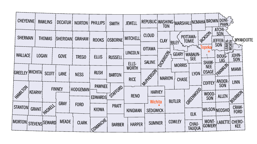 Kansas County map