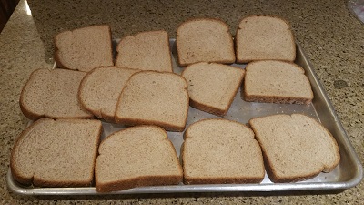 Bread slices drying out