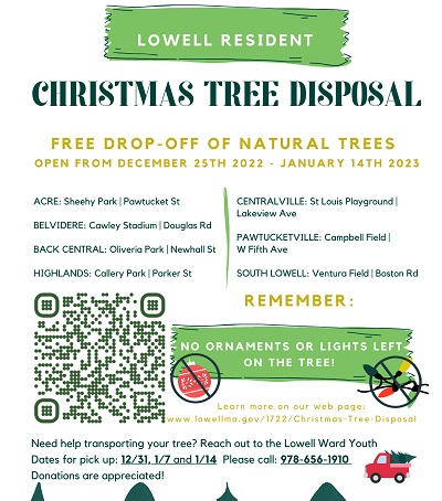 Lowell MA Christmas tree recycling