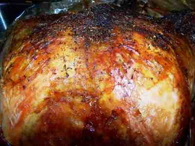 remove the cooked turkey 